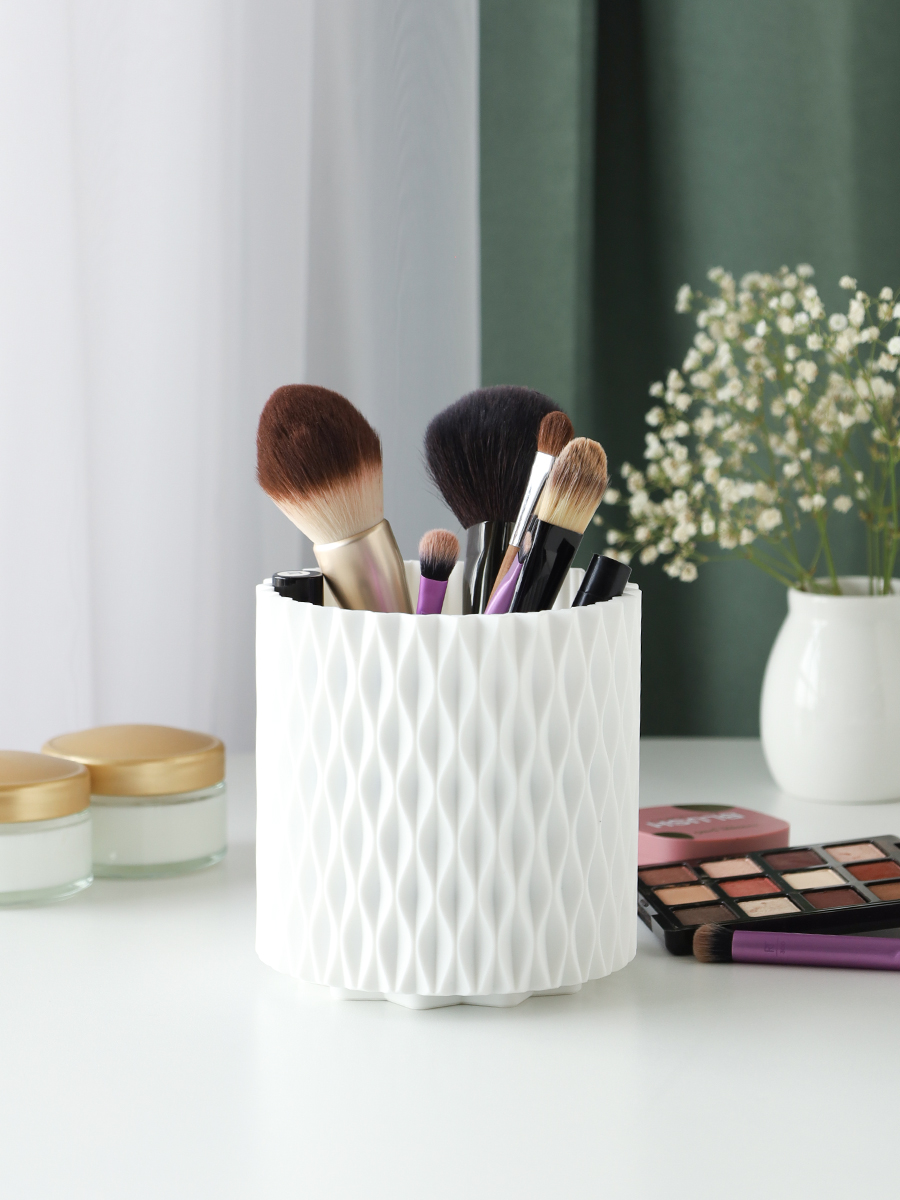 Органайзер подставка 12 см белый / K-011 /уп 96/вращающийся