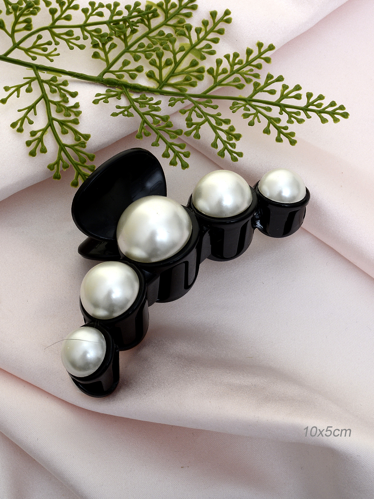 Краб для волос 10 см / ZG124 /уп 12/жемчуг