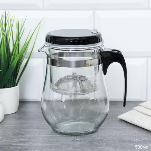 Френч-пресс 500 мл с кнопкой / 500GPS /уп 80/