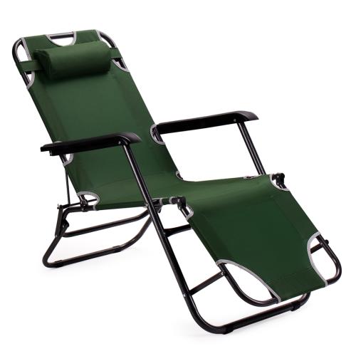 Кресло шезлонг ЗЕЛЕНЫЙ №4 47х152х93 /уп4/АКЦИЯ