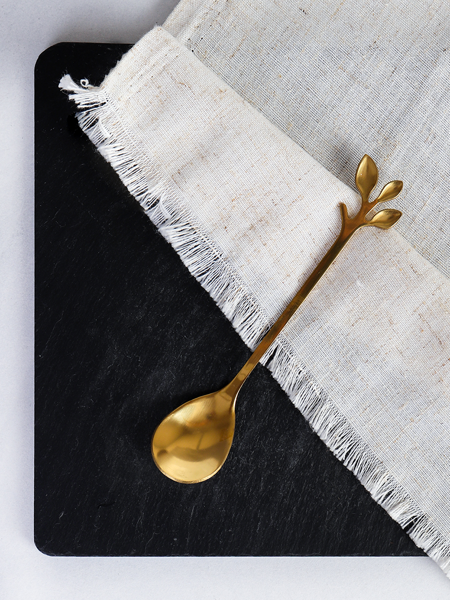 Ложка чайная золото Веточка / MJ-020 /уп 400/ 0,012