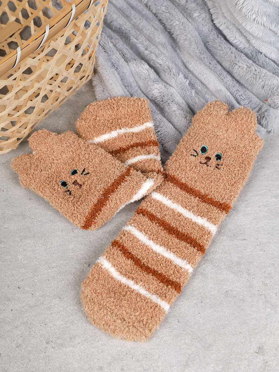 Носки женские флисовые р. 35-40 Лапки новогодний №3 / MNZ-16/3 /уп 12 /700654