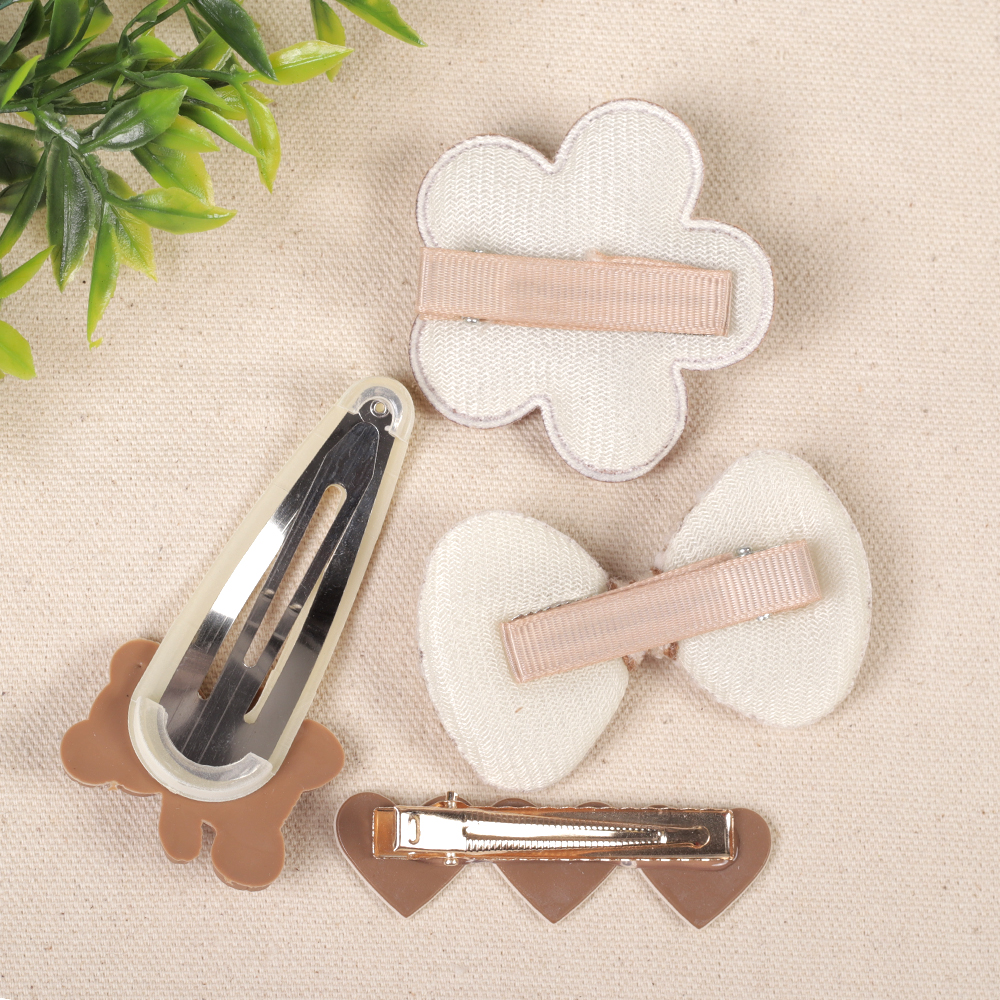 Заколка-зажим для волос набор 4 штуки / YIW-94 /уп 20/микс