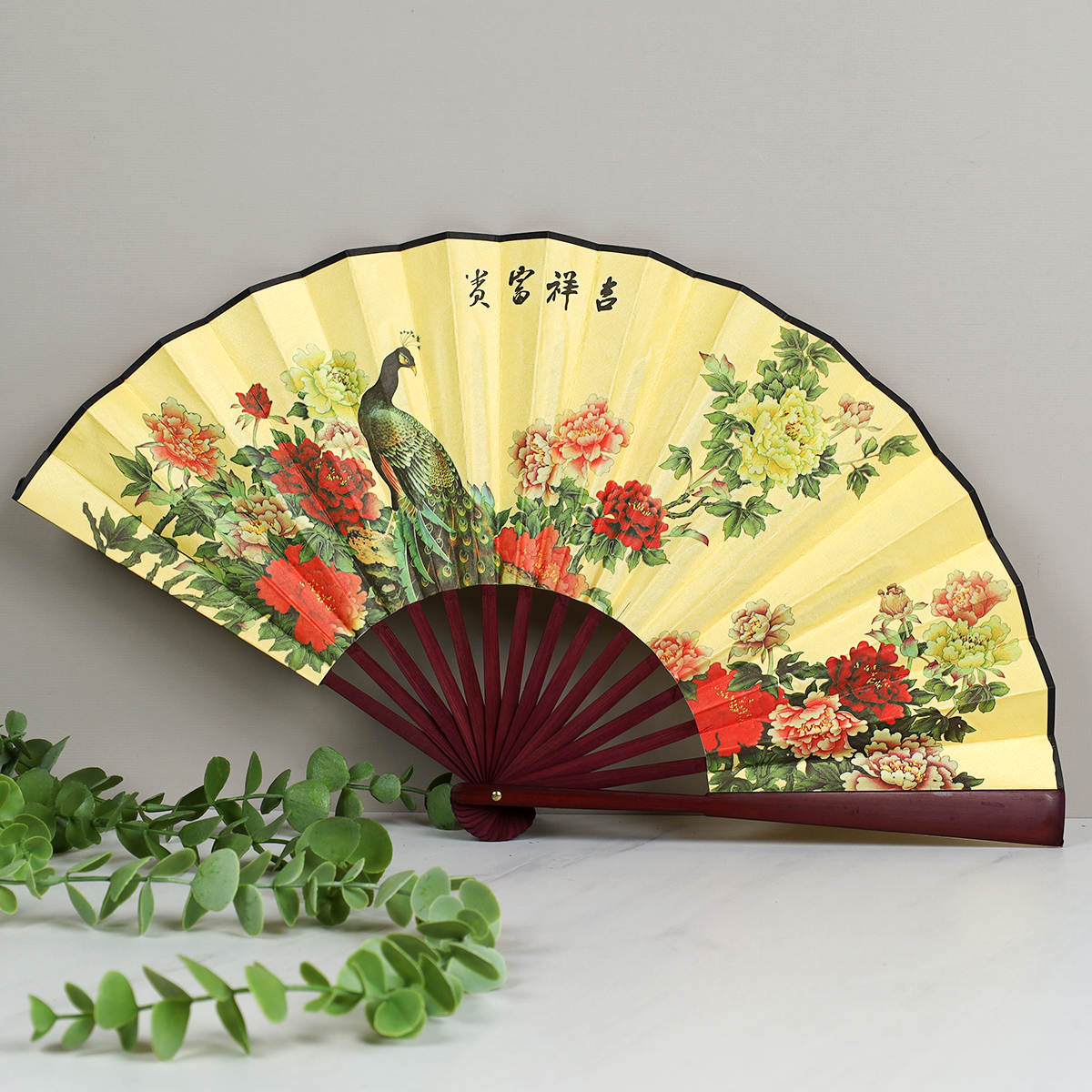 Веер 33 см бамбуковая основа / 622-10 /уп 5/400/