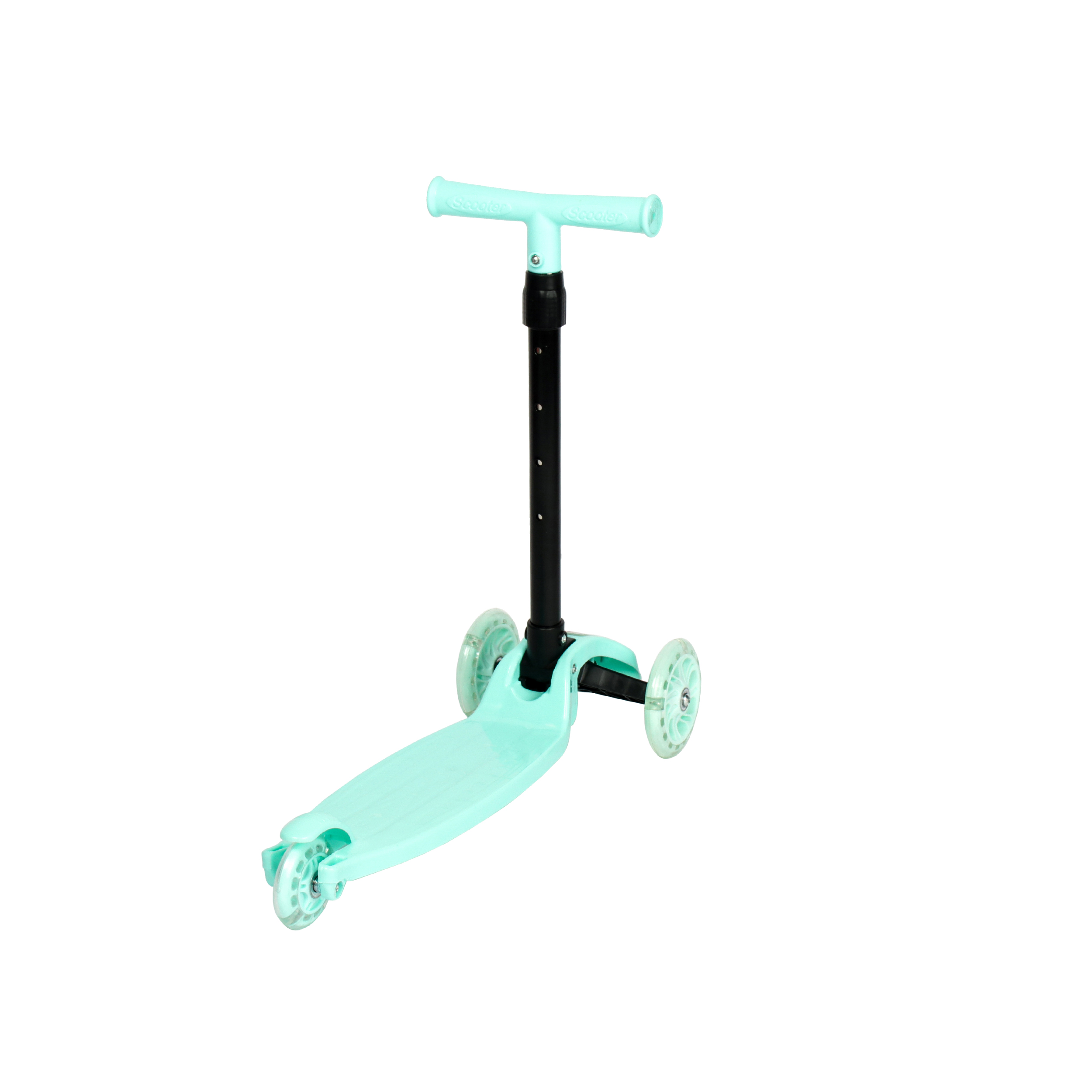 Самокат трехколесный облегчённый для детей от 3-х лет Yeenot GT105, нагрузка до25кг, вес 1,2кг, светящиеся колёса 110мм, цвет светло-зелёный БК/уп13