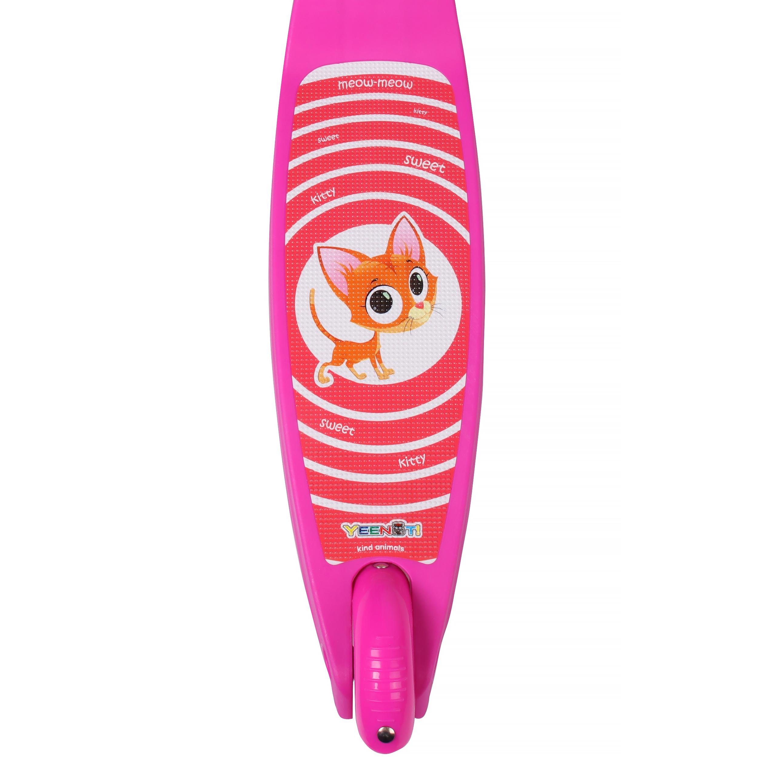 Самокат трехколесный облегчённый для детей от 2-х лет Yeenot GT2018-6, нагрузка до 30кг, вес 1,4кг, светящиеся колёса PU 110мм, цвет Лисёнок БК/уп10