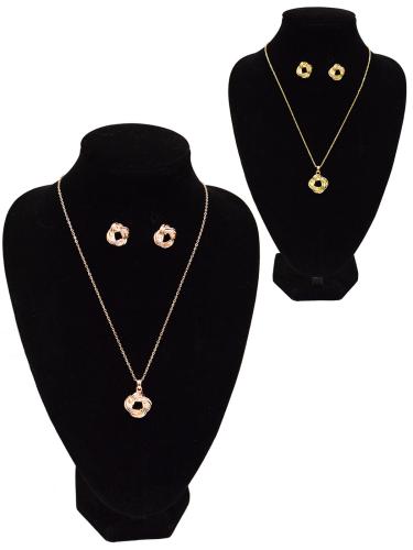 Подвеска на цепочке и серьги / GTE-18 /уп 12/