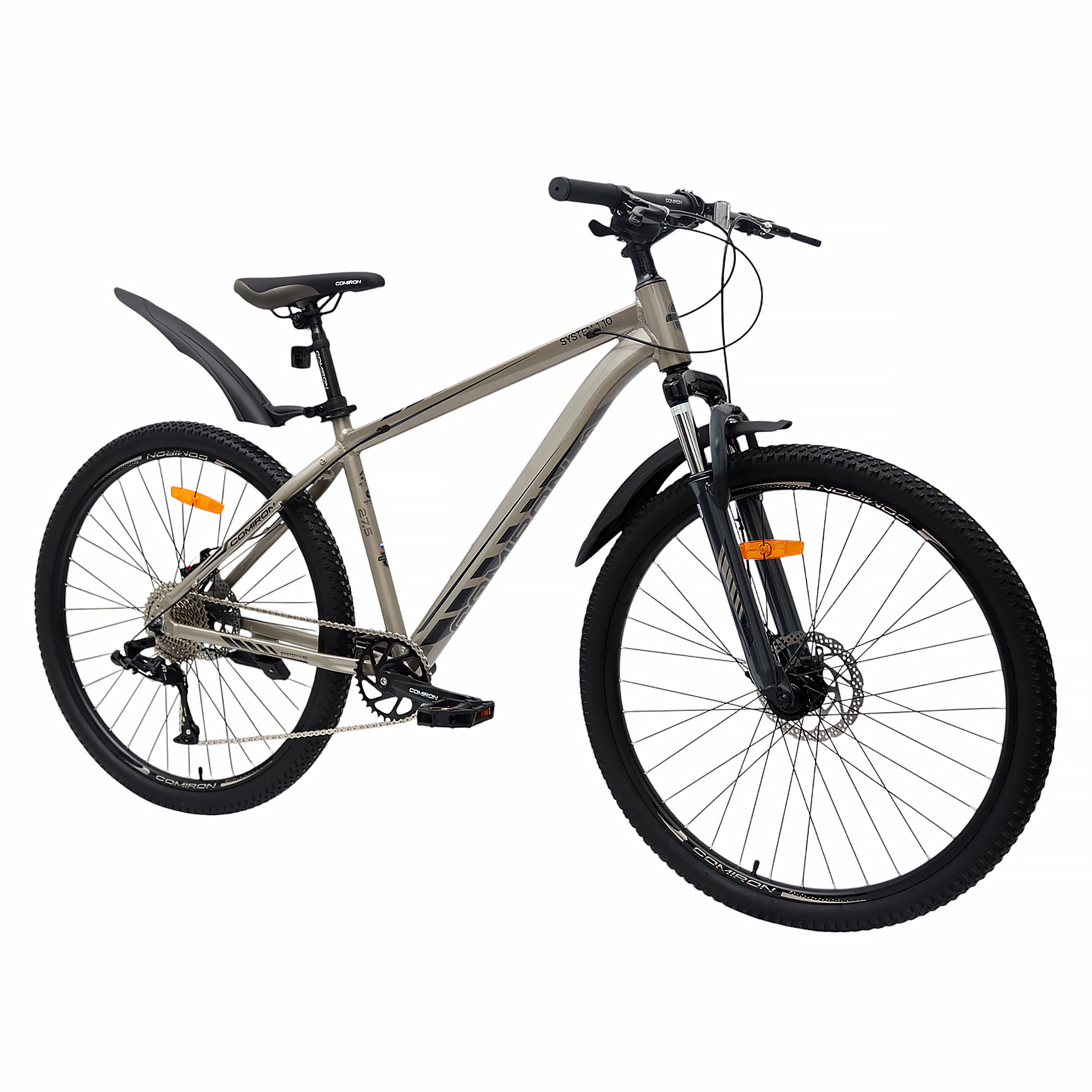 Велосипед 27,5" рама 17" 1х10 sp COMIRON SYSTEM серый бежевый