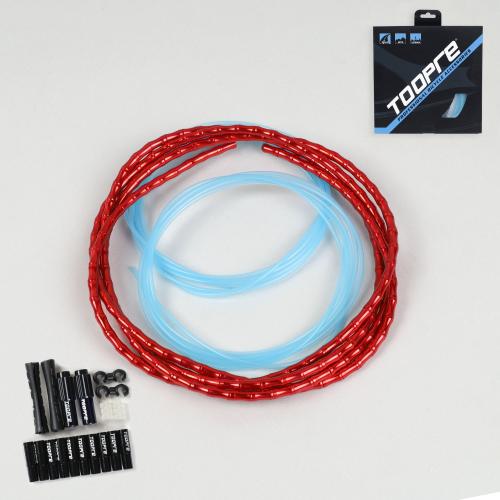 Комплект рубашка и направляющие велосипеда с технологией Fish Bons повышенной прочности. Рубашка/2 направляющие/наконечники/зажимы. TOOPRE. Красный