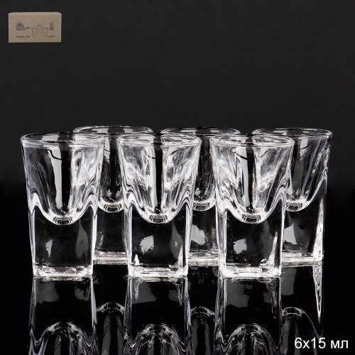 Стопка 6 штук 15 мл Квадратное дно Гранд / Y310 /уп 24/