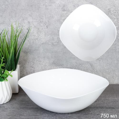 Салатник квадратный 750 мл 190 мм тарелка глубокая белая  LKSW75 (БЕЛЫЙ) /уп 6/36/