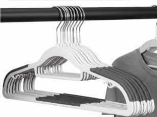 Вешалка для одежды серая набор 10 штук 41 см 73 грамма / F73OP-grey /уп 20/ OPP