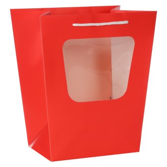 Пакет подарочный с окном 26x20x30 см КРАСНЫЙ / LH527-4 /уп 10/250/ 697088