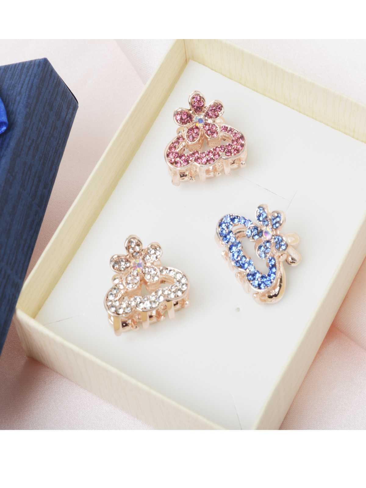 Крабик для волос / GTN-22 /уп 12/серебро/стразы