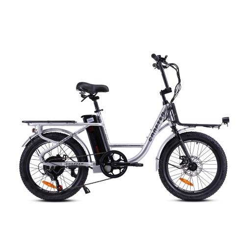 Электровелосипед 20" COMIRON CRAFTER грузовой 7SP SHIMANO 350W 36V/10.4AH серебристый