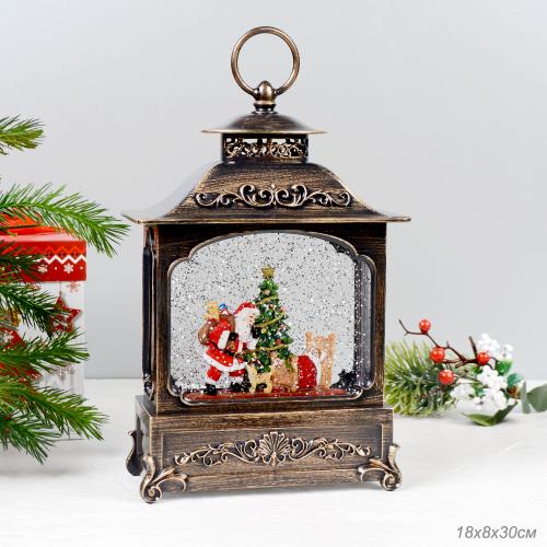 Светильник настольный новогодний 18х8х30 см Дед мороз музыкальный / NG206-1 /уп 8/АКЦИЯ