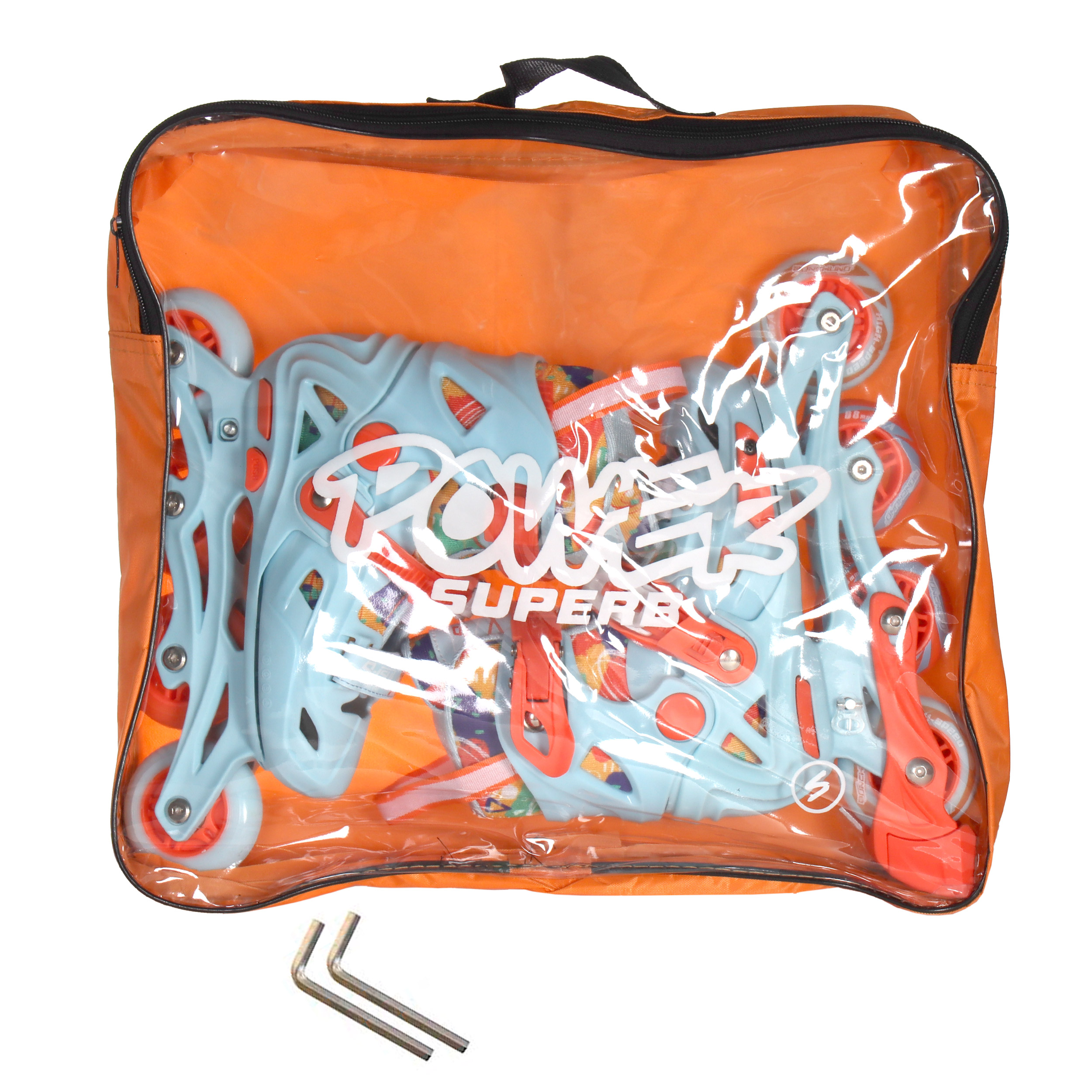 Роликовые коньки COMIRON  2021 S с блокировкой колёс /уп 6/ (31-34) оранжевые