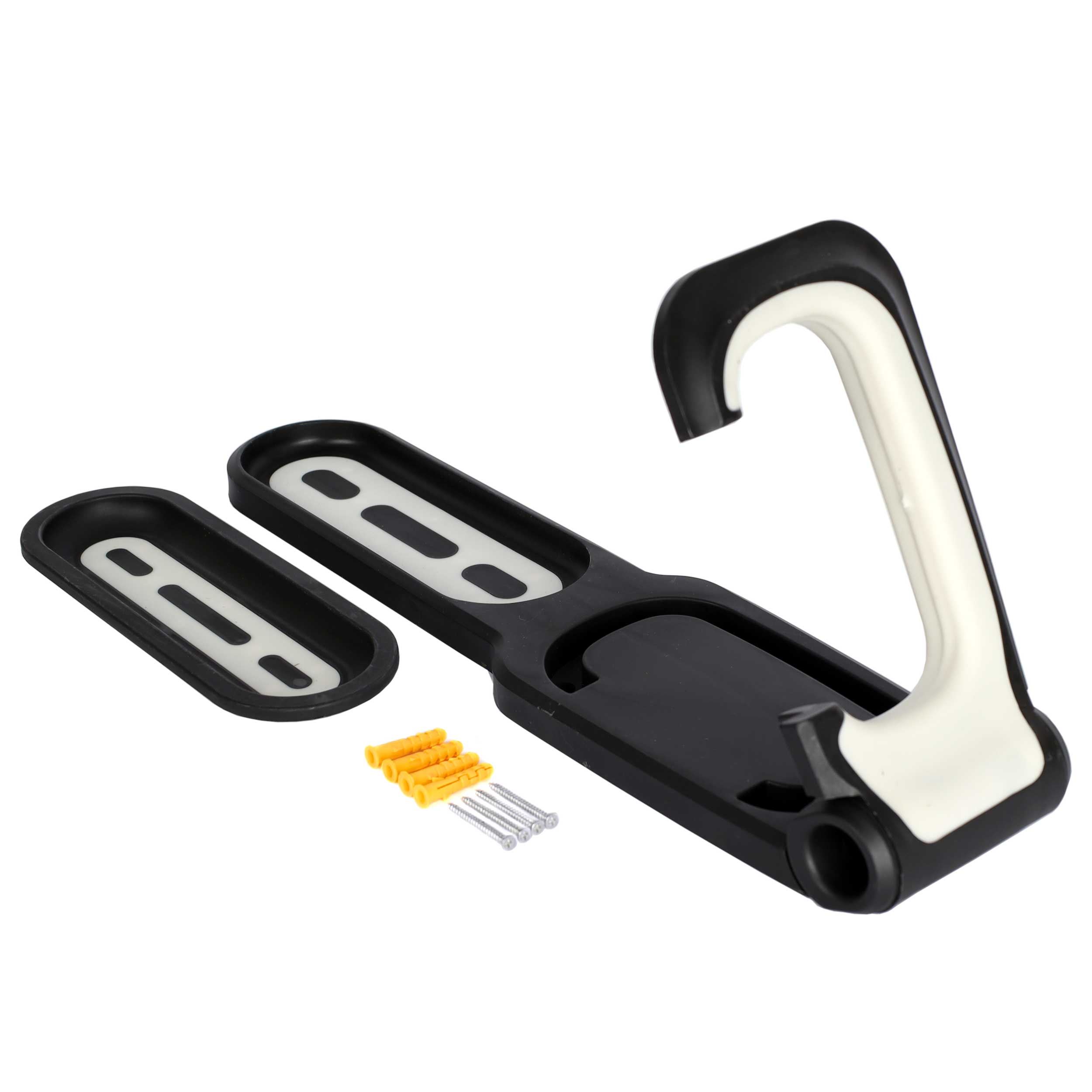 Вертикальный кронштейн-крюк BLACK TOOLS HOLDER03 складной для настенного крепления и хранения велосипеда, white-black /уп20