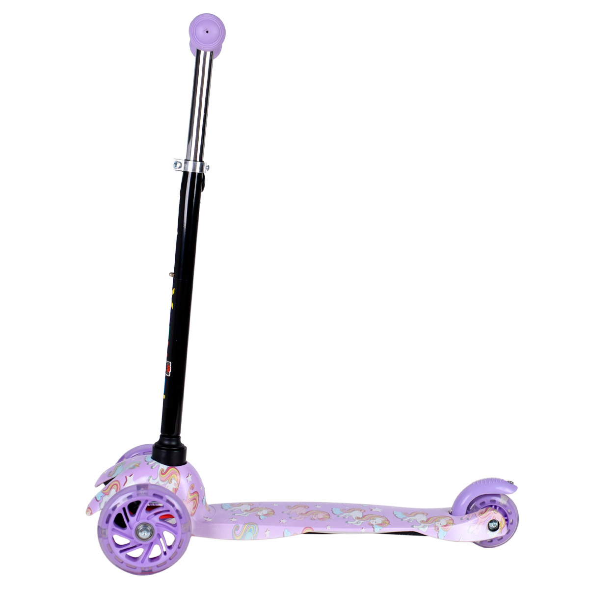 Самокат трехколесный для детей от 2-х лет Yeenot GT4105P51, нагрузка до 30кг, вес 1,8кг, светящиеся колёса PU 110мм, цвет розовый UNICORN БК/уп10