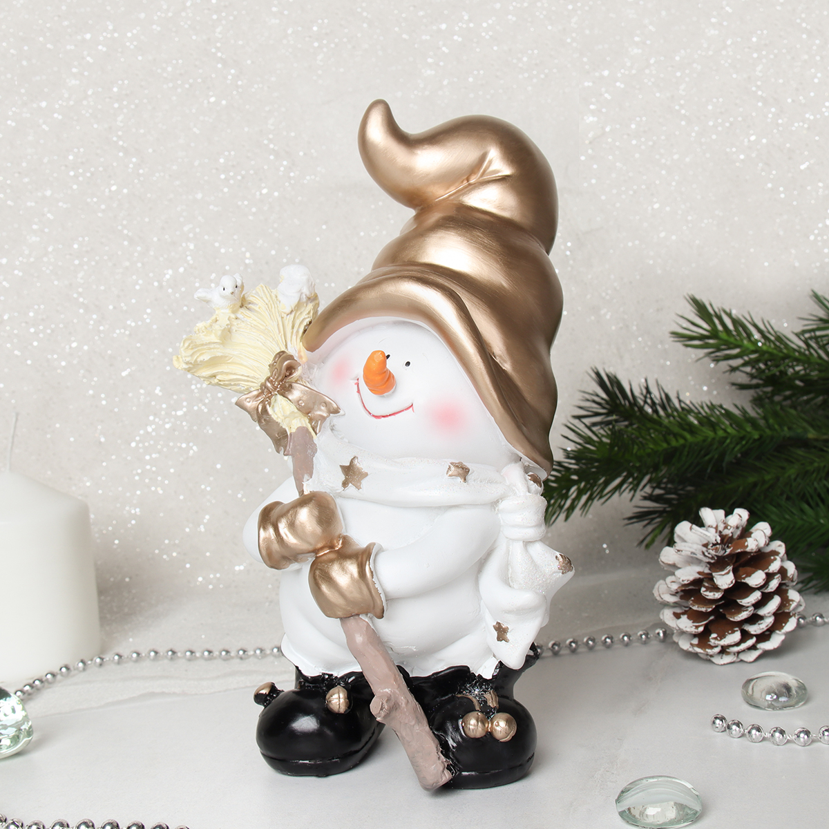 Фигурка Снеговик 18 см / S2195 /уп 48/Новый год
