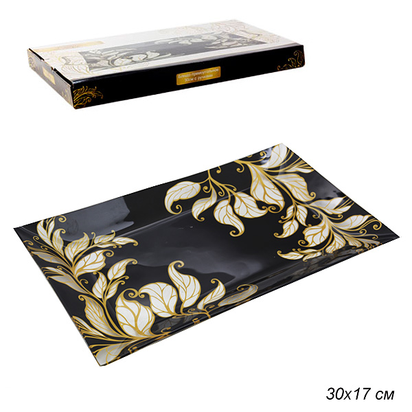 Тарелка прямоугольная 30*17 см / 1042B-Z306 /уп.12/ 