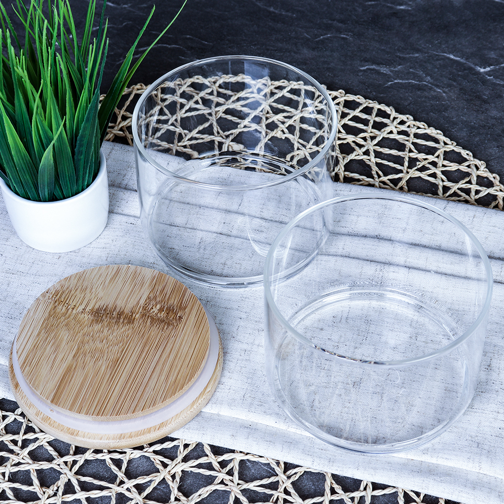 Банка для хранения 2-х ярусная бамбуковая крышка 500 мл / LCSC22-8/уп 60/