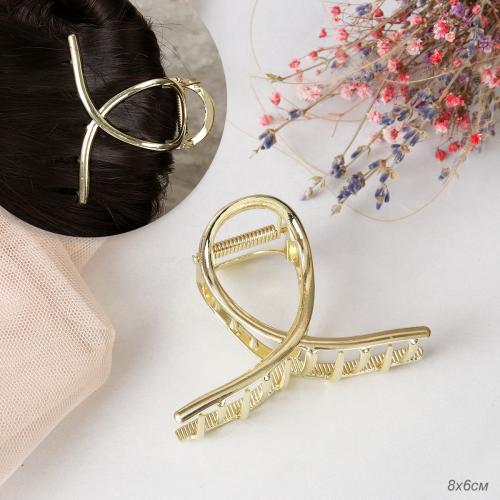 Заколка-краб для волос / XY2415-8 /уп 40/металл/золото