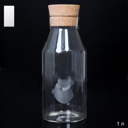 Бутылка 1000 мл с бамбуковой пробкой / LCSC7215 /уп 60/
