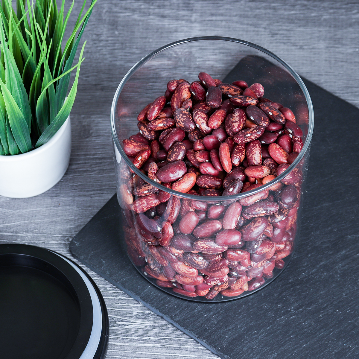 Банка для сыпучих пластиковая крышка 550 мл 95 мм/10 см АКЦИЯ / LCSC2429 /уп 100/ удобное хранение стекло