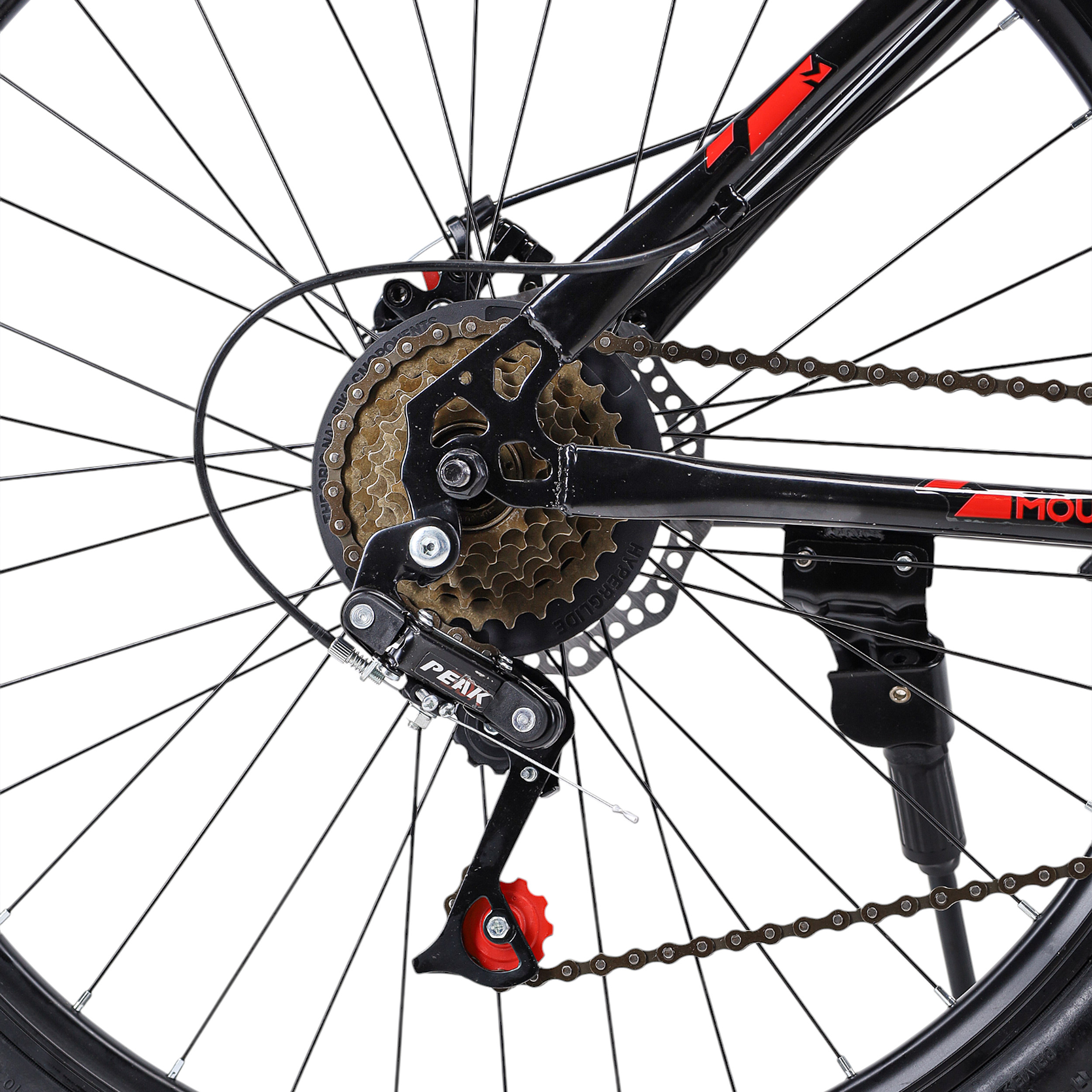 Велосипед 26" рама 17" 21sp MEGAWHEELS MOUNTAIN II чёрный-красный