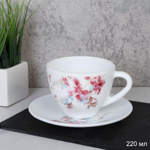 Чайная пара 2 предмета 220 мл / GRAY-GB220/12 (7288) / Колибри 