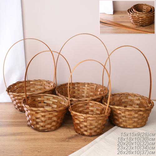 Корзина плетеная 5 штук набор / A-995/1 /уп 80/ручки отдельно