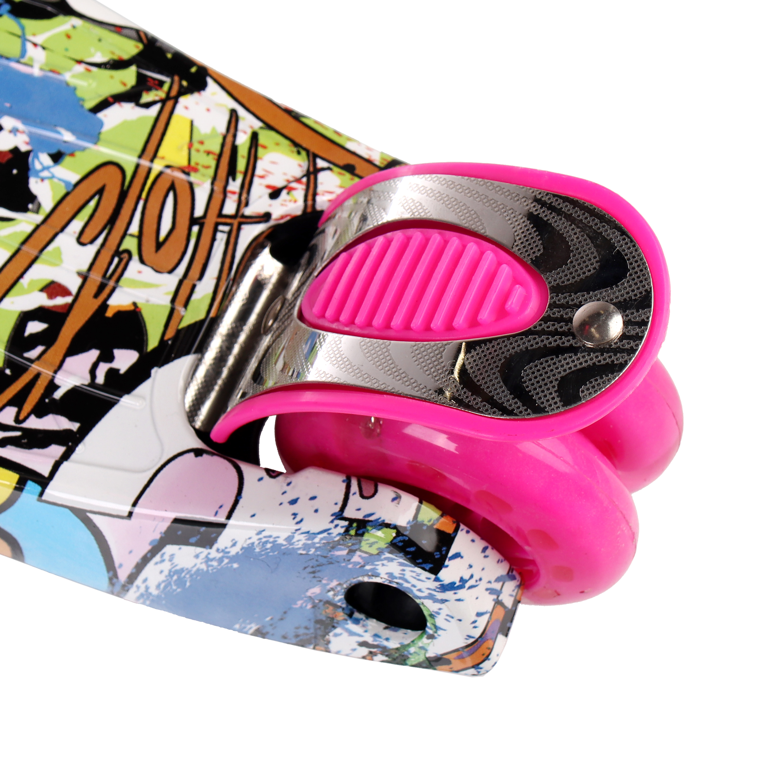 Самокат трехколесный для детей от 3-х лет Yeenot GT4108P15, нагрузка до 50кг, вес 2.3кг, светящиеся колёса PU116мм, цвет граффити Glamour  БК/уп10