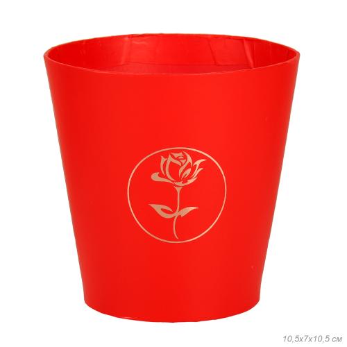 Коробка для цветов конус 10,5х10,5х7см / W2086-1 /уп 60/240/красная