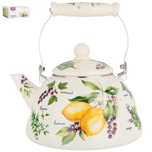 Чайник эмалированный 3 л Секретные ингредиенты / 934-422 /уп 8/ Лимоны