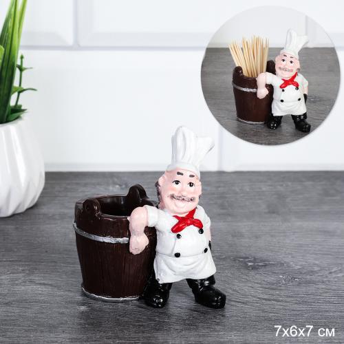 Подставка для зубочисток Повар 7x6x7 см / 0958 /уп 144/ без зубочисток