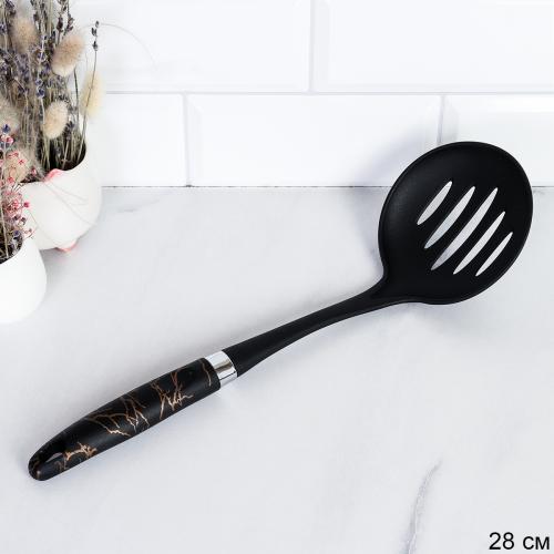 Шумовка 35 см нейлон Черный Мрамор / SH-152 /уп 288/ 35,5х26х11/ 0,076