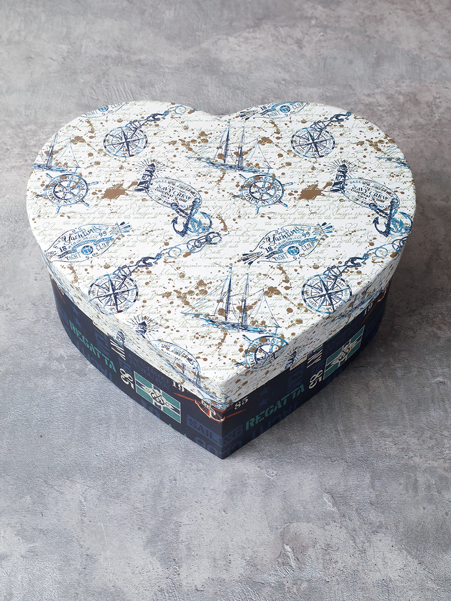 Коробка подарочная 3 штуки Сердце / 1158 /уп 24/16*18.3*7/18*20.3*8/20*22.3*9cm