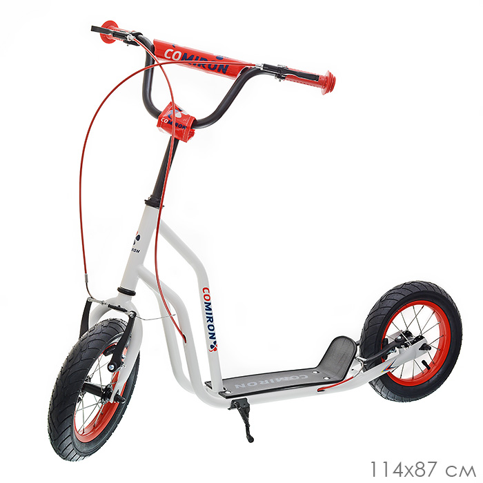 Самокат внедорожный 12" COMIRON GRAVEL GTS01 белый+красный /уп 1 /