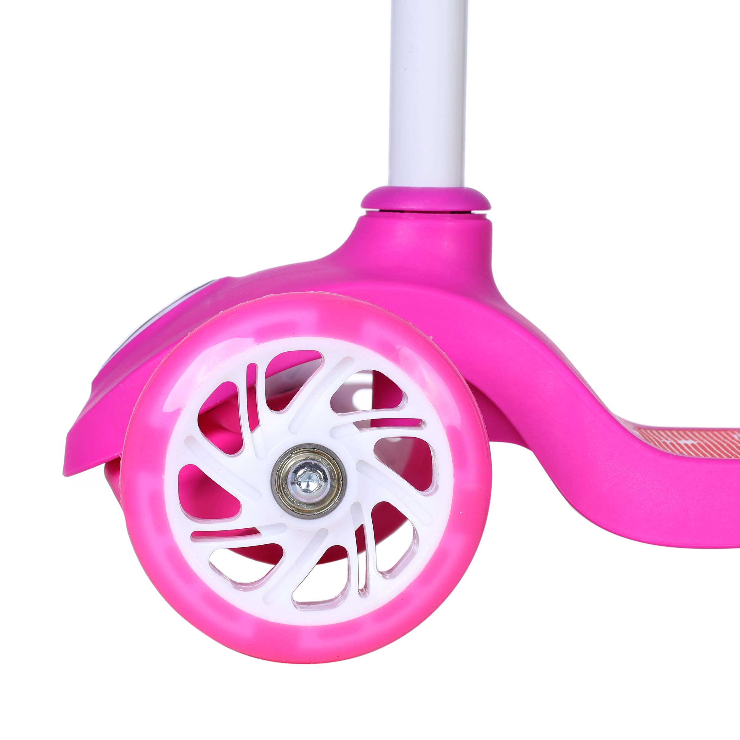 Самокат трехколесный облегчённый для детей от 2-х лет Yeenot GT2018-5, нагрузка до 30кг, вес 1,4кг, светящиеся колёса PU 110мм, цвет Фламинго БК/уп10