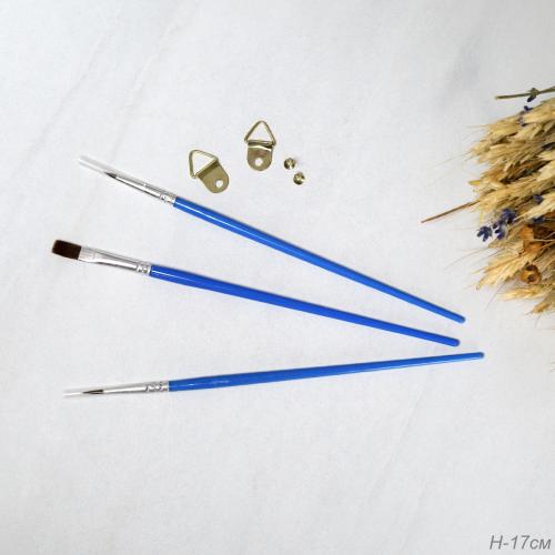 Кисти для рисования 3 штуки набор + крепления для холста на раме / 06082024 / 