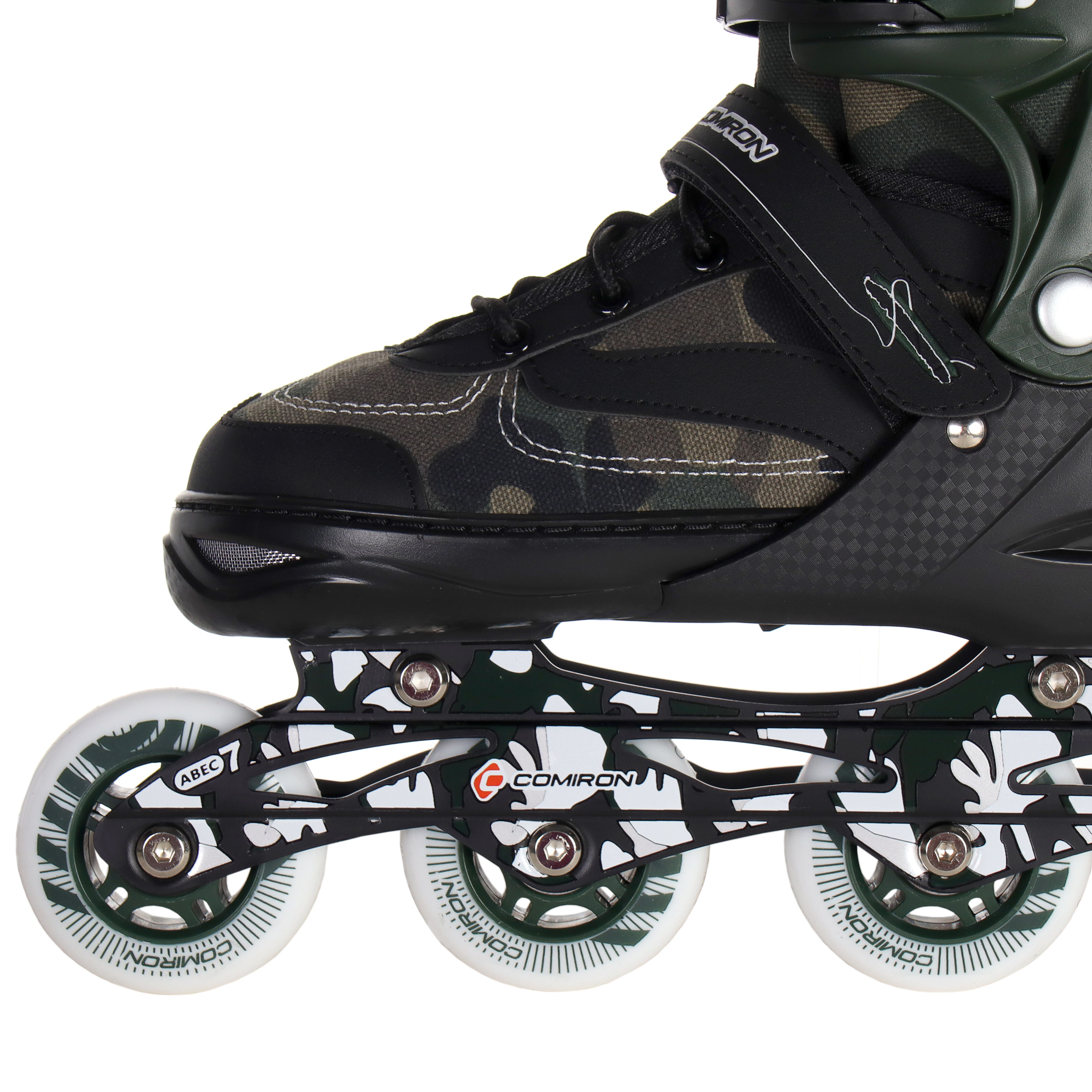 Роликовые коньки раздвижные COMIRON / L / PU колеса /уп 6/ (39-42) хакки