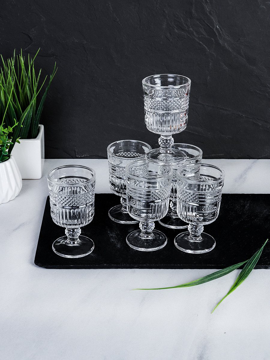 Рюмка 6 штук 60 мл на ножке прямая / F2207-1C /уп 24/