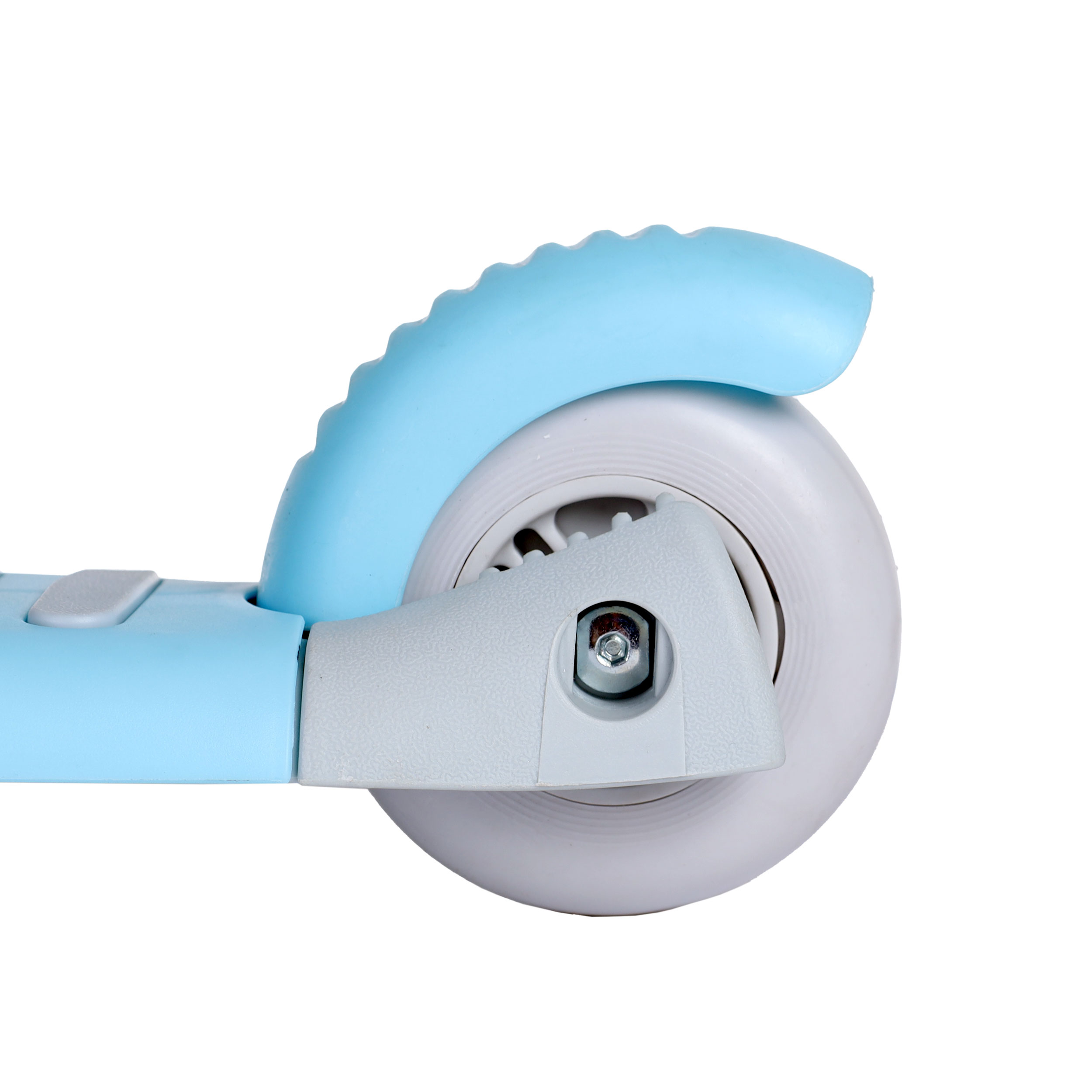 Самокат трёхколёсный  с сиденьем и родительской ручкой для детей от 2-х лет Yeenot 4110D светящиеся колёса PU 120x50 цвет нежно-голубой /уп 6/