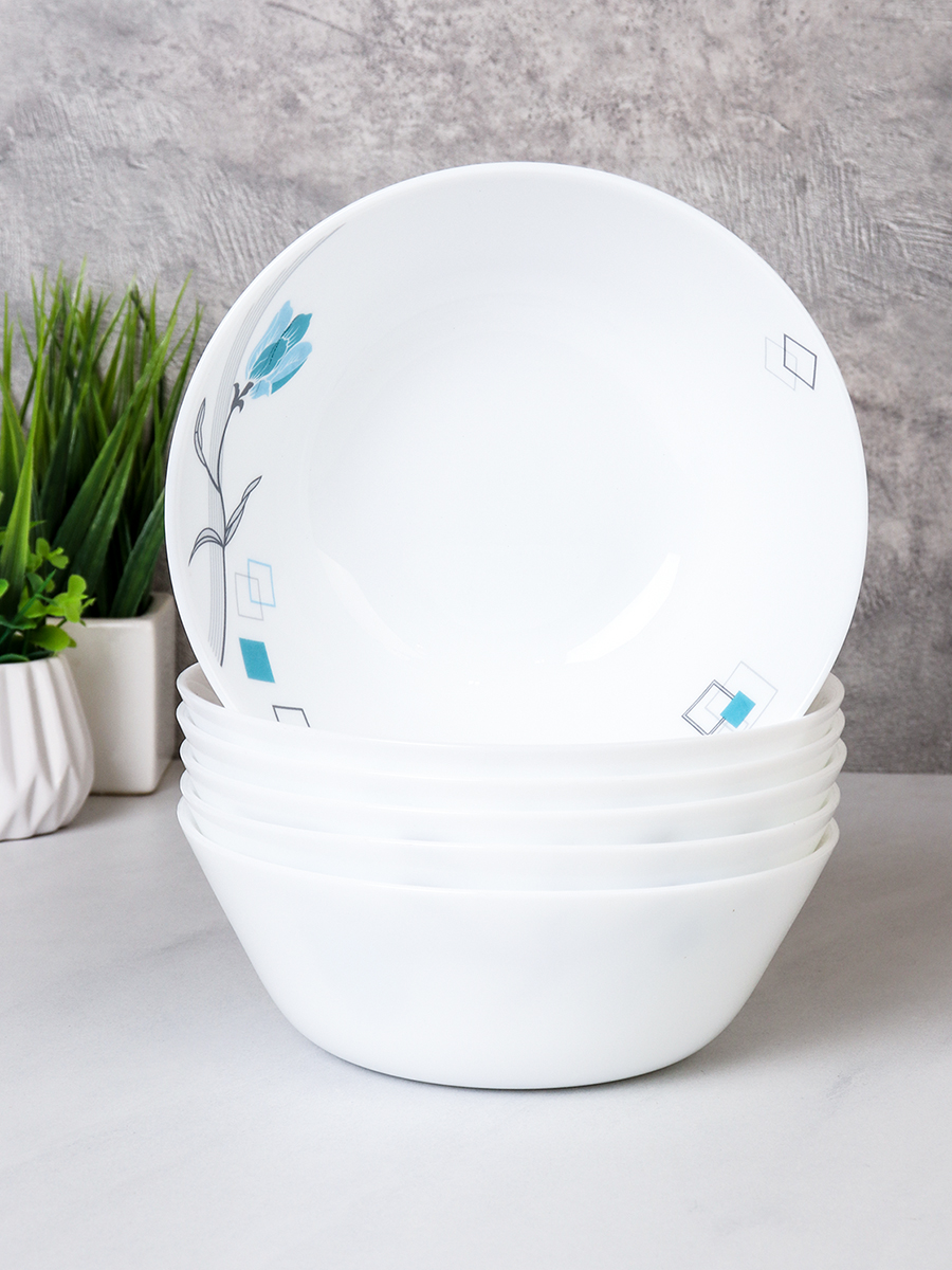 Набор суповых тарелок 6 штук 550 мл 155 мм Евро / LGW-60 /6834-2 /уп 8/ Бирюза квадраты