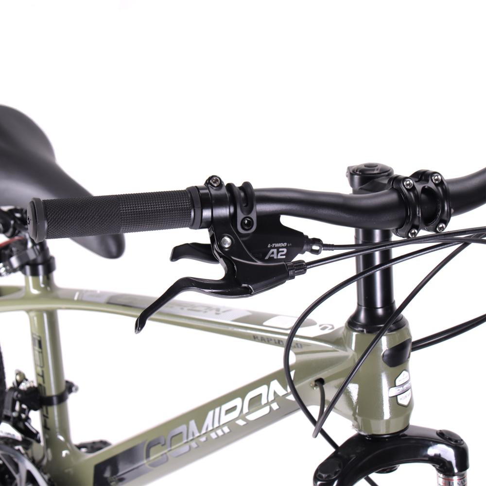 Велосипед 20" R20K COMIRON RAPID хаки матовый серебристо-чёрный глянцевый