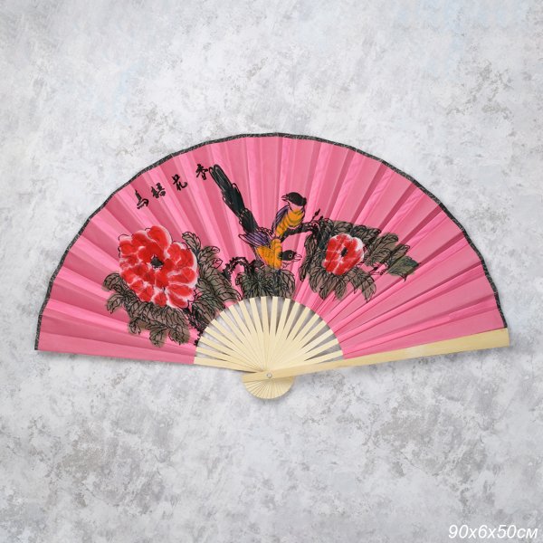 Веер 50 см бамбуковая основа Розовый / 622-11 /уп 50/200/742903     