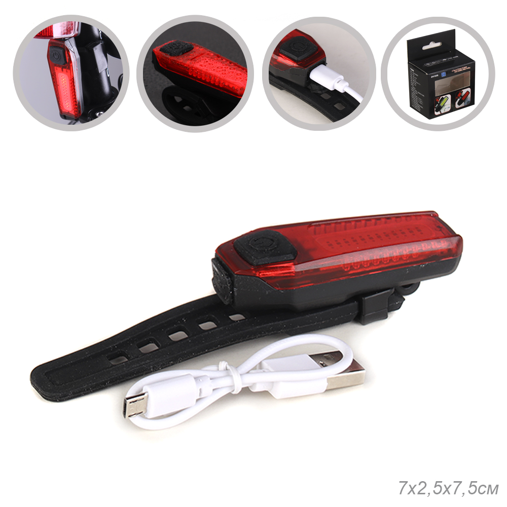 Фонарь задний COMIRON TA08 корпус: ABS, IPX4; свет: 12LED, 80lm; аккум: 150mAh, USB; пять режимов. /уп 400/