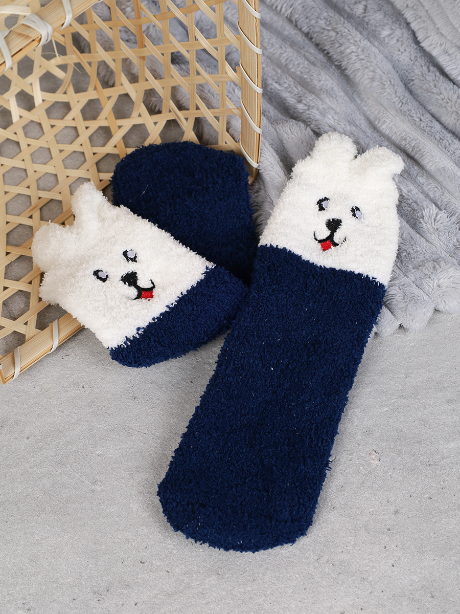 Носки женские флисовые р. 35-40 Лапки новогодний №13 / MNZ-16/13 /уп 12 /700654