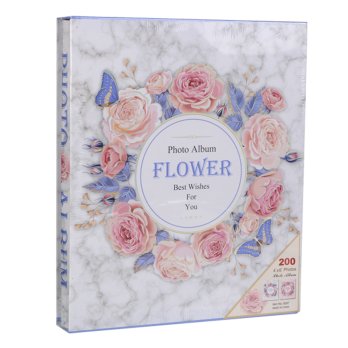 Фотоальбом 200 фото 15х21 Цветы Голубой / 9297 /уп 16/ 689758     